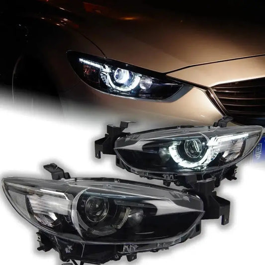 Mazda 6 2013–2016 Reflektory Przednie LED Bi-Xenon DRL Angel Eyes Komplet