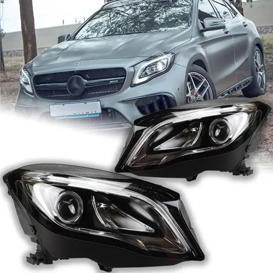 Mercedes-Benz GLA 2015–2019 Reflektory Przednie LED Bi-Xenon HID DRL GLA180 GLA200 Komplet