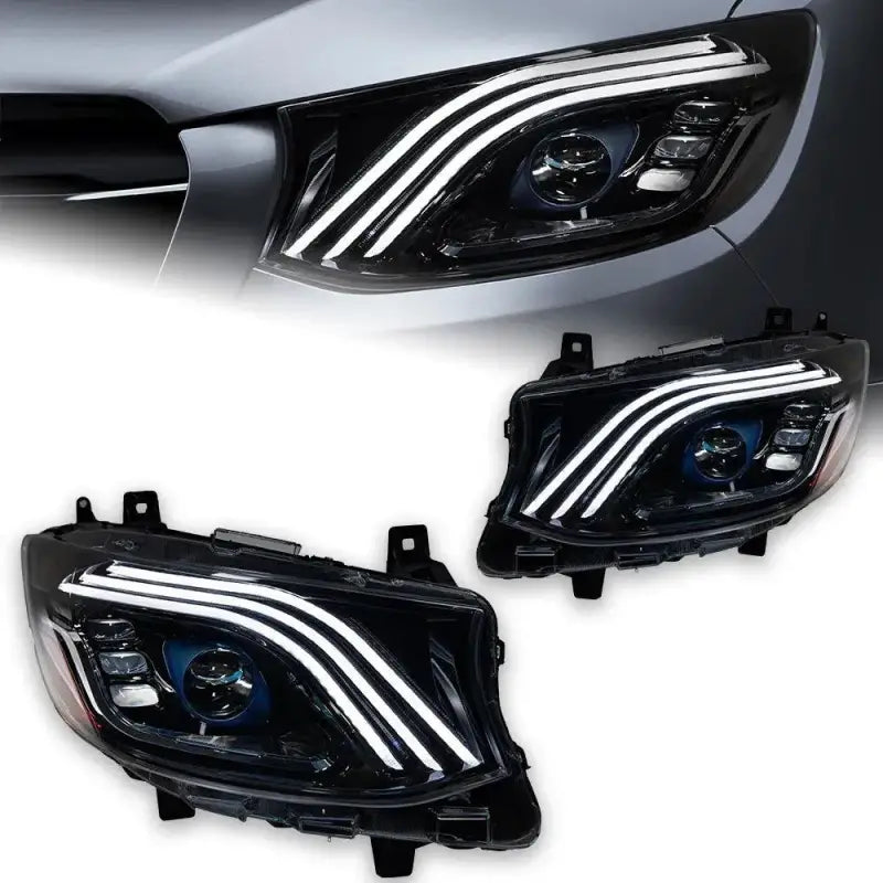 Mercedes-Benz Sprinter Reflektory Przednie LED DRL Dynamiczny Kierunkowskaz Projektor Maybach Style Komplet