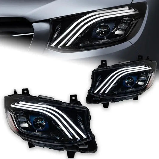Mercedes-Benz Sprinter Reflektory Przednie LED DRL Dynamiczny Kierunkowskaz Projektor Maybach Style Komplet