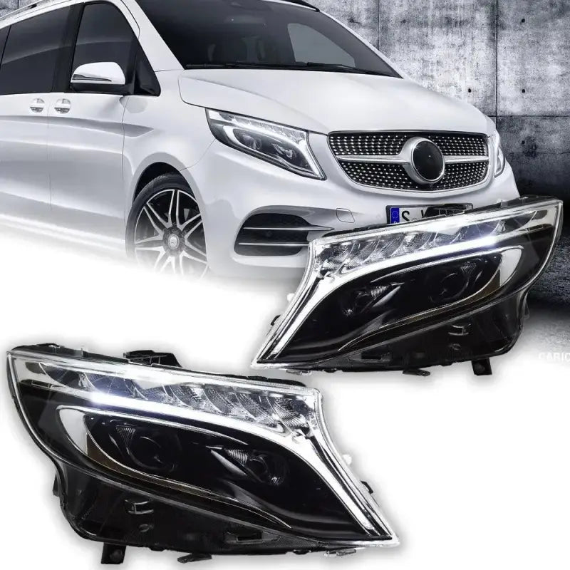 Mercedes-Benz Vito W447 2013–2019 Reflektory Przednie LED DRL Dynamiczny Kierunkowskaz Projektor Komplet