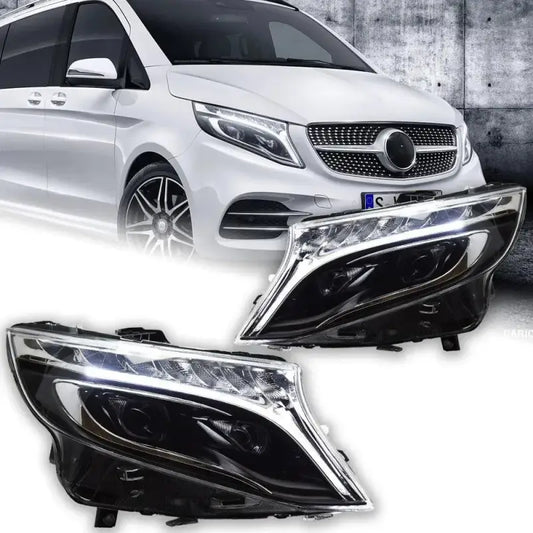 Mercedes-Benz Vito W447 2013–2019 Reflektory Przednie LED DRL Dynamiczny Kierunkowskaz Projektor Komplet
