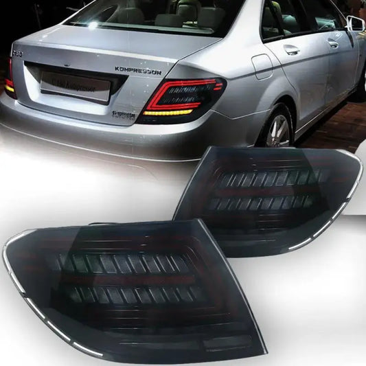 Mercedes-Benz W204 2007–2013 Lampy Tylne LED DRL Kierunkowskaz Stop Cofanie C200 C220 C300 Komplet