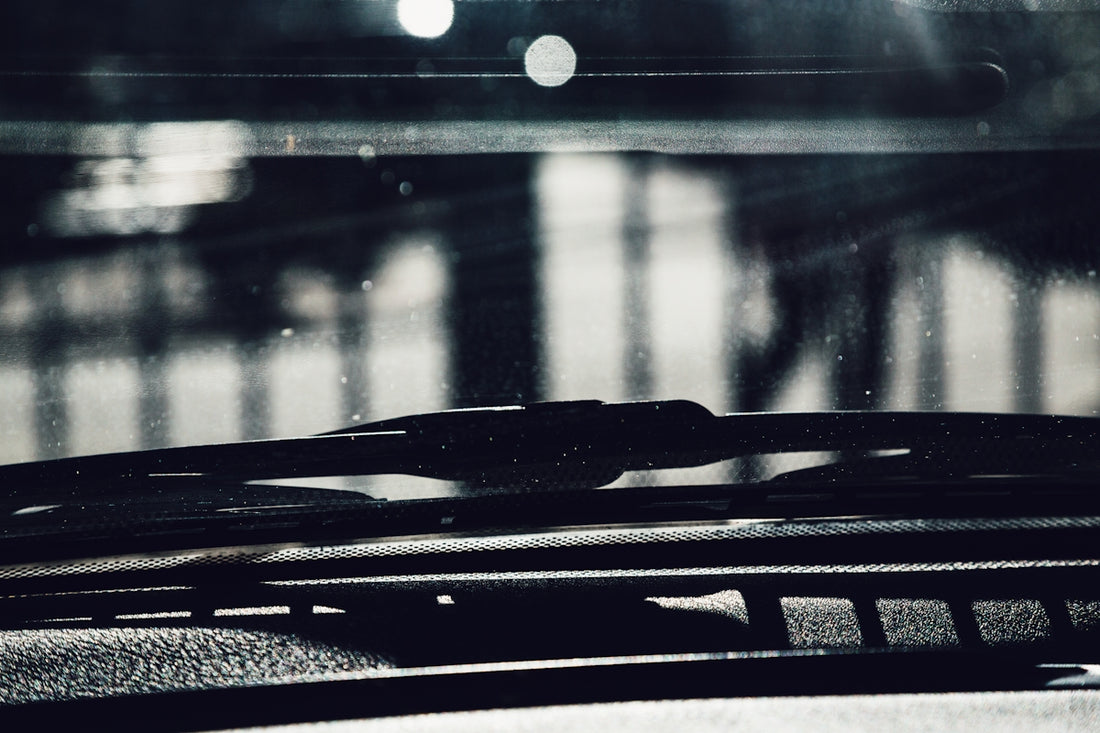 a close up of a windshield of a car