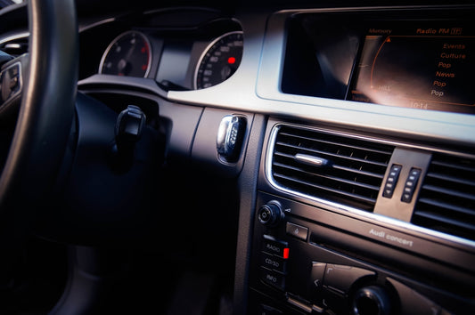black and gray car stereo