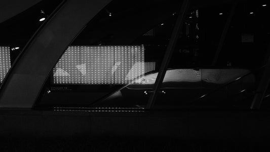 grayscale photo of a building