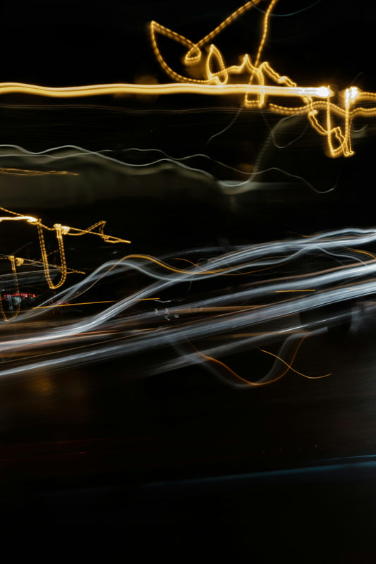 yellow and red light streaks