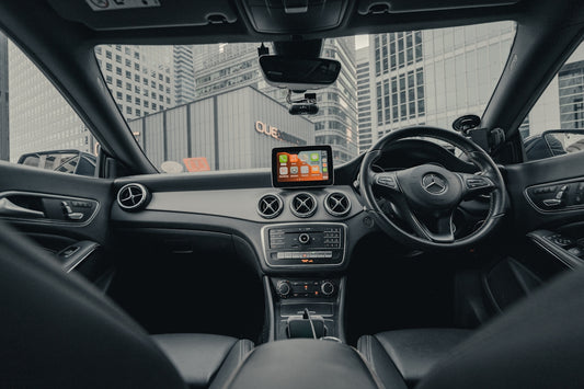 black and silver car interior