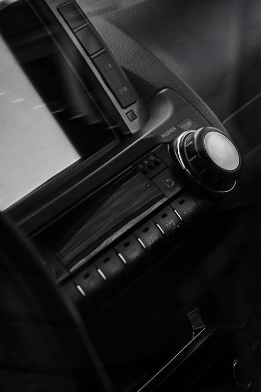 a close up of a car's dashboard