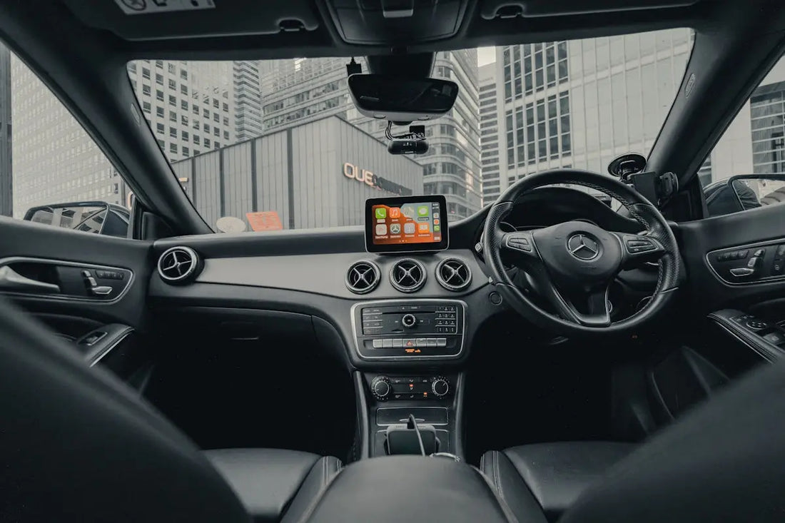 black and silver car interior
