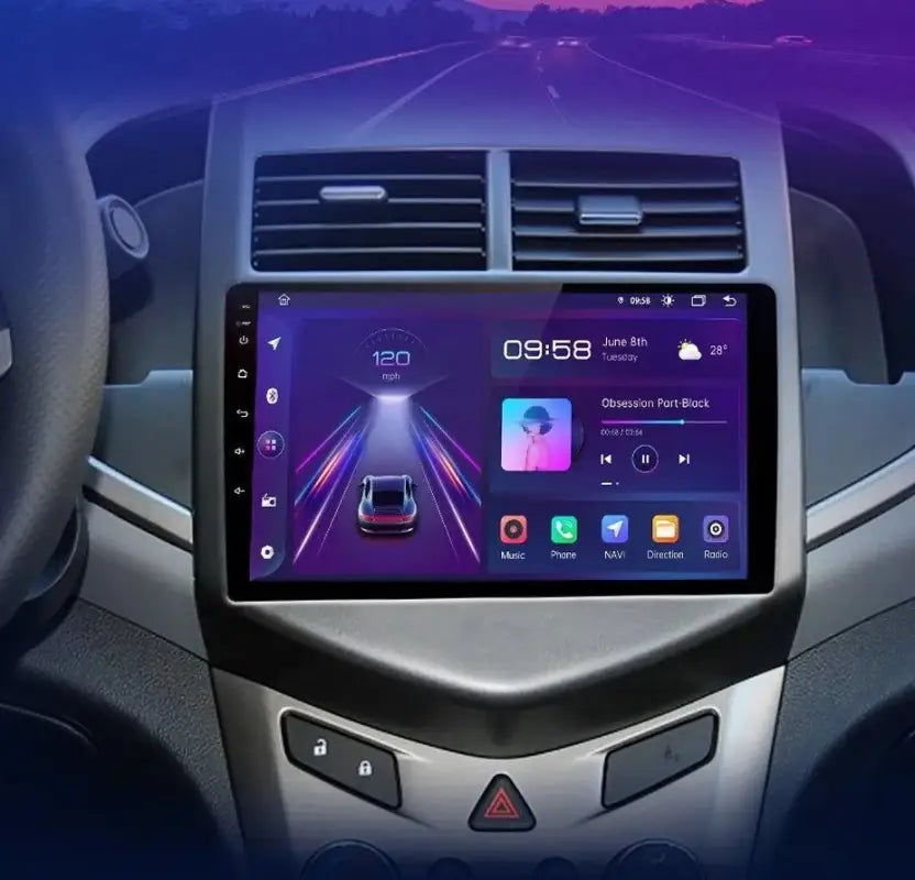 Radio Android do Chevrolet Aveo II (2011-2013) CarPlay Android Auto 4G WiFi GPS DSP