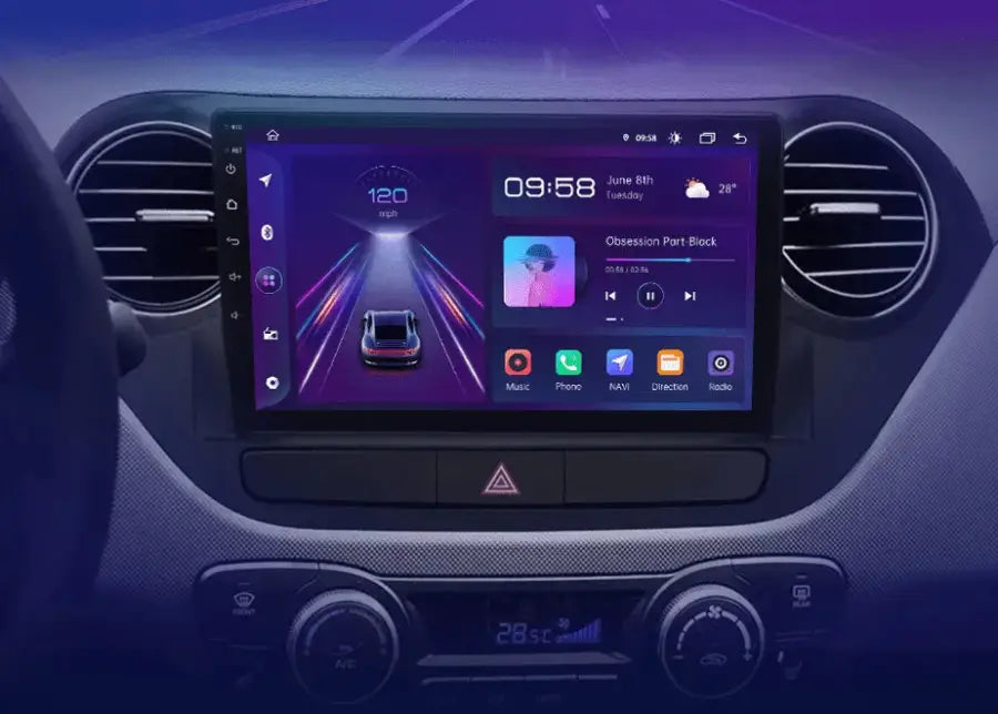 Radio Android do Hyundai Grand i10 (2013-2016) CarPlay Android Auto 4G WiFi GPS DSP