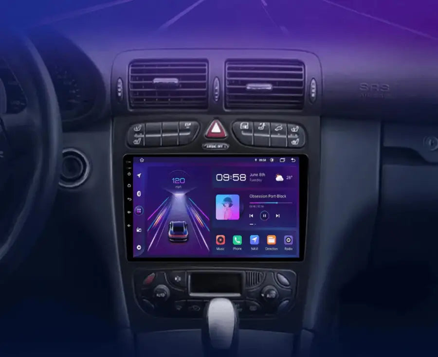 Mercedes-Benz CCLK W203 S203 W209 A209 2000–2011 Dedykowane radio Android 2DIN CarPlay Android Auto GPS Bluetooth DSP