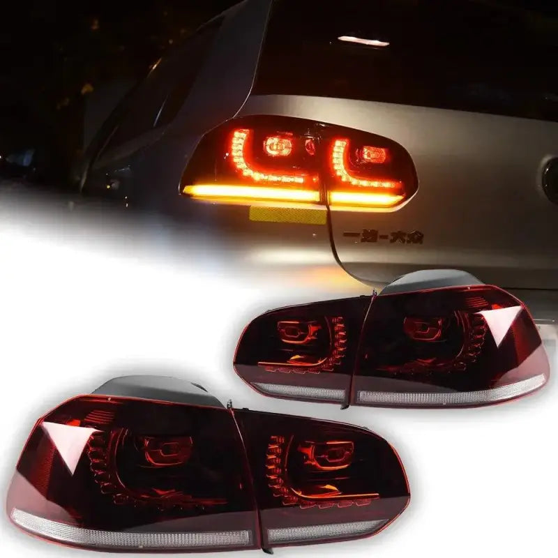 Volkswagen VW Golf 6 (1K) 2009–2012 Lampy Tylne LED DRL Dynamiczny Kierunkowskaz GTI R20 Look Komplet