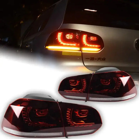 Volkswagen VW Golf 6 (1K) 2009–2012 Lampy Tylne LED DRL Dynamiczny Kierunkowskaz GTI R20 Look Komplet