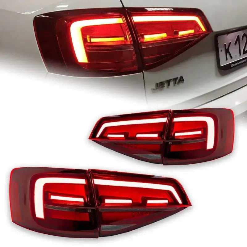 Volkswagen VW Jetta Mk6 2015–2018 Lampy Tylne LED DRL Dynamiczny Kierunkowskaz Stop Cofanie Komplet
