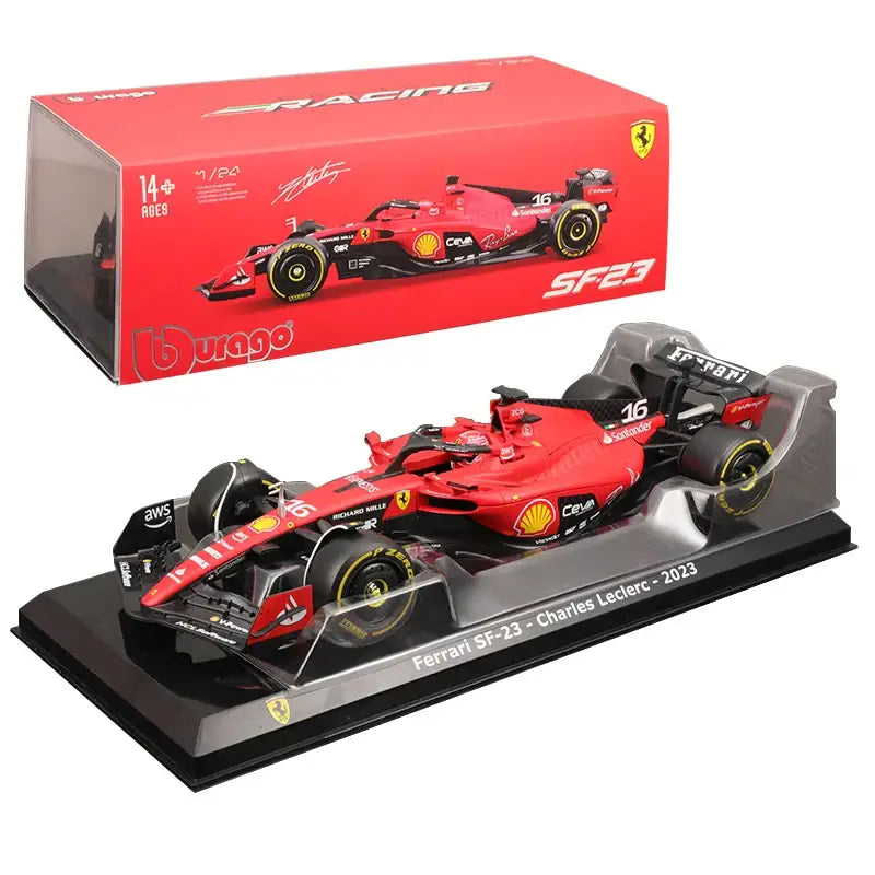 1:24 Ferrari SF23 2023 F1 Metalowy Model Wyścigowy Charles Leclerc Carlos Sainz - 24 Skala nr 16