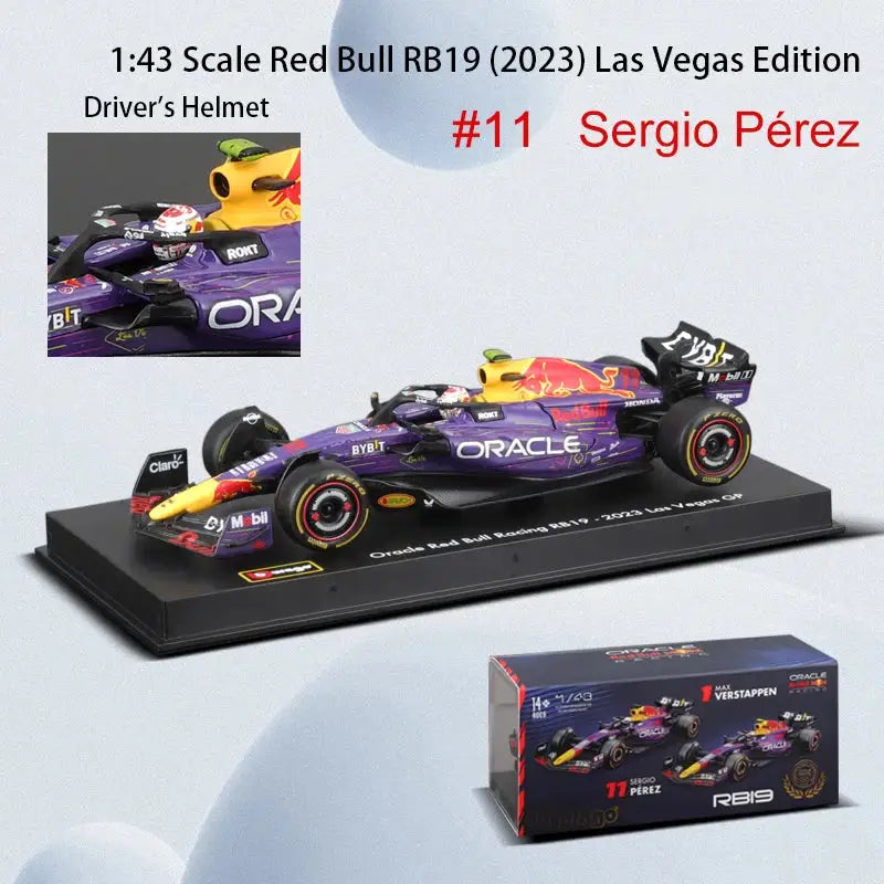 1:43 2024 RB20 F1 Red Bull Racing TAG Heuer Metalowa Replika Verstappen Perez - 2023 RB19-11 PPS