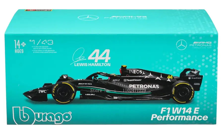 1:43 Mercedes-AMG W14 2023 Metalowy Model F1 Hamilton Russell