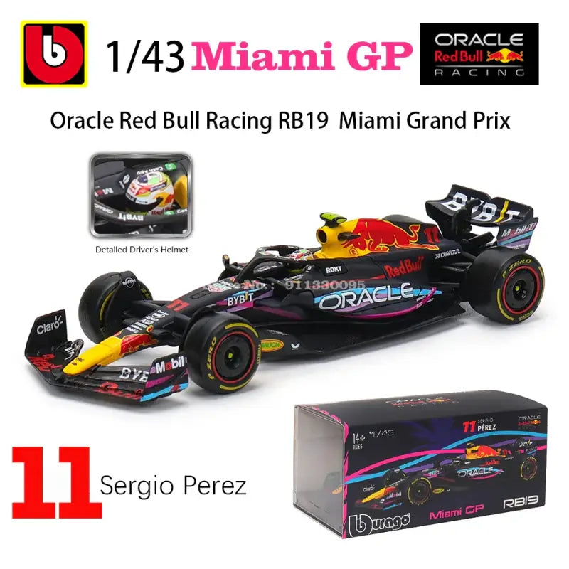 1:43 Mercedes-AMG W14 2023 Metalowy Model F1 Hamilton Russell - 2023 RB19-11 Miami