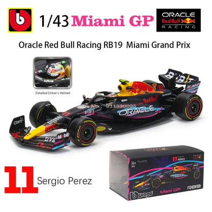 1:43 Mercedes-AMG W14 2023 Metalowy Model F1 Hamilton Russell - 2023 RB19-11 Miami