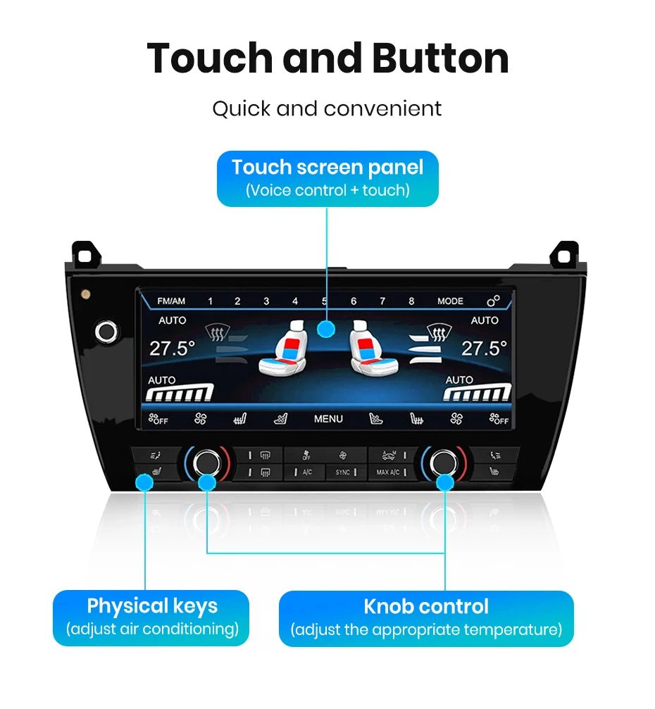 10,25 - calowy ekran klimatyzacji do BMW serii 5 F10 F11 2011 - 2017 LCD cyfrowy wyświetlacz klimatyzacja dotykowy AC Board - Multigenus