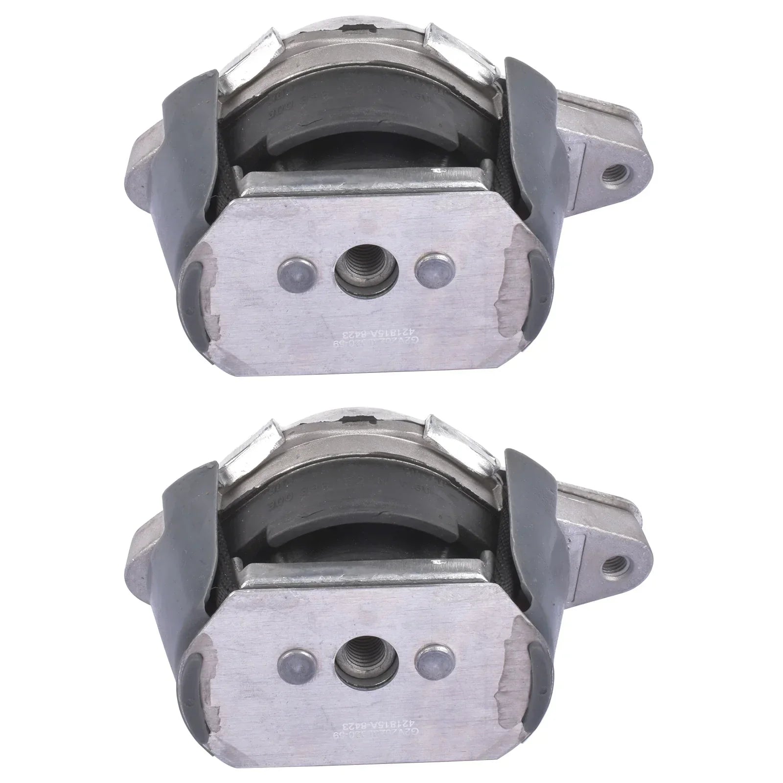 Silver metal engine mount with black rubber bushing and threaded bolt holes part number 3d0399151af for bentley continental gtc