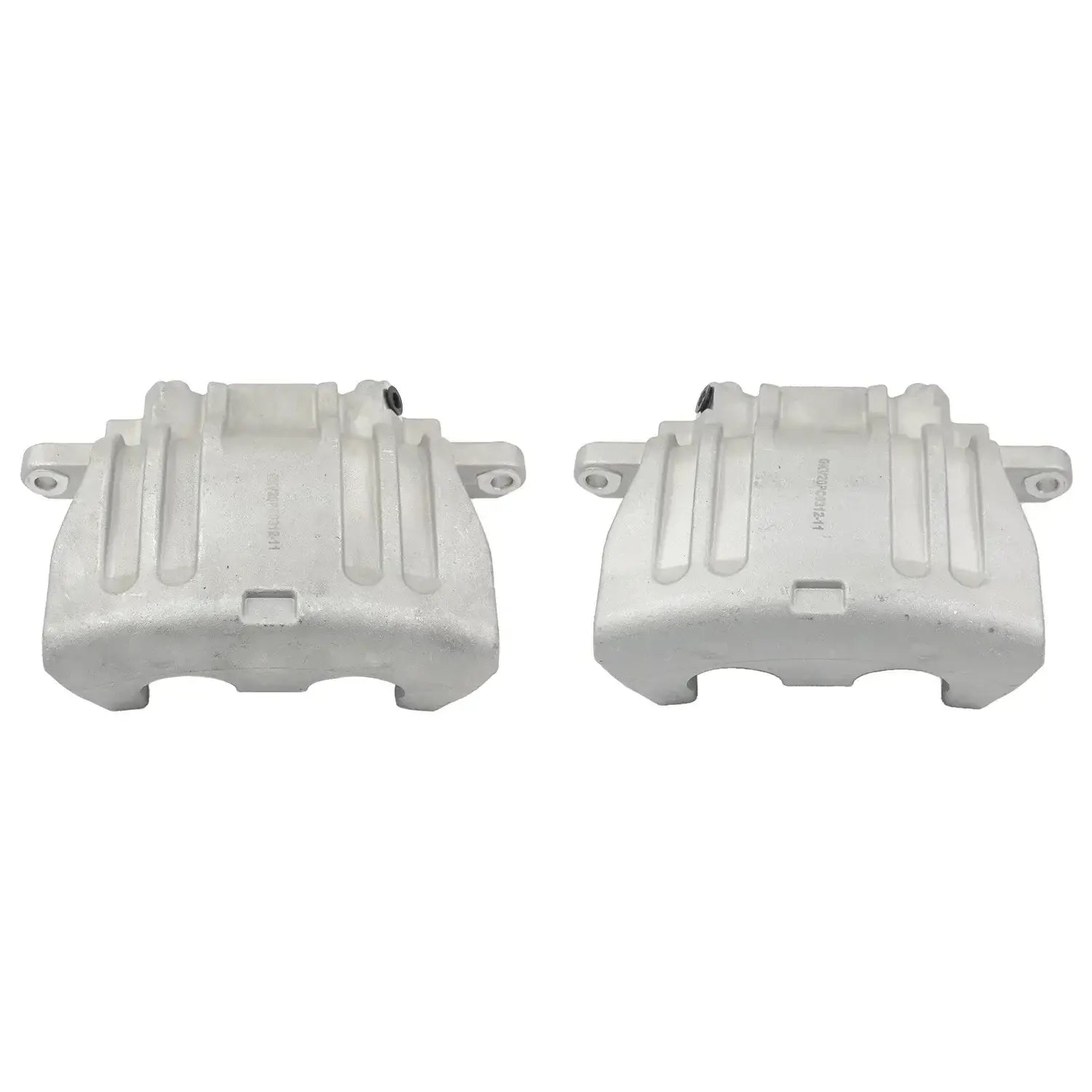 Para srebrnych zacisków hamulcowych z żebrowaną powierzchnią i mocowaniami do Chrysler 200 300 300C Dodge Charger Challenger