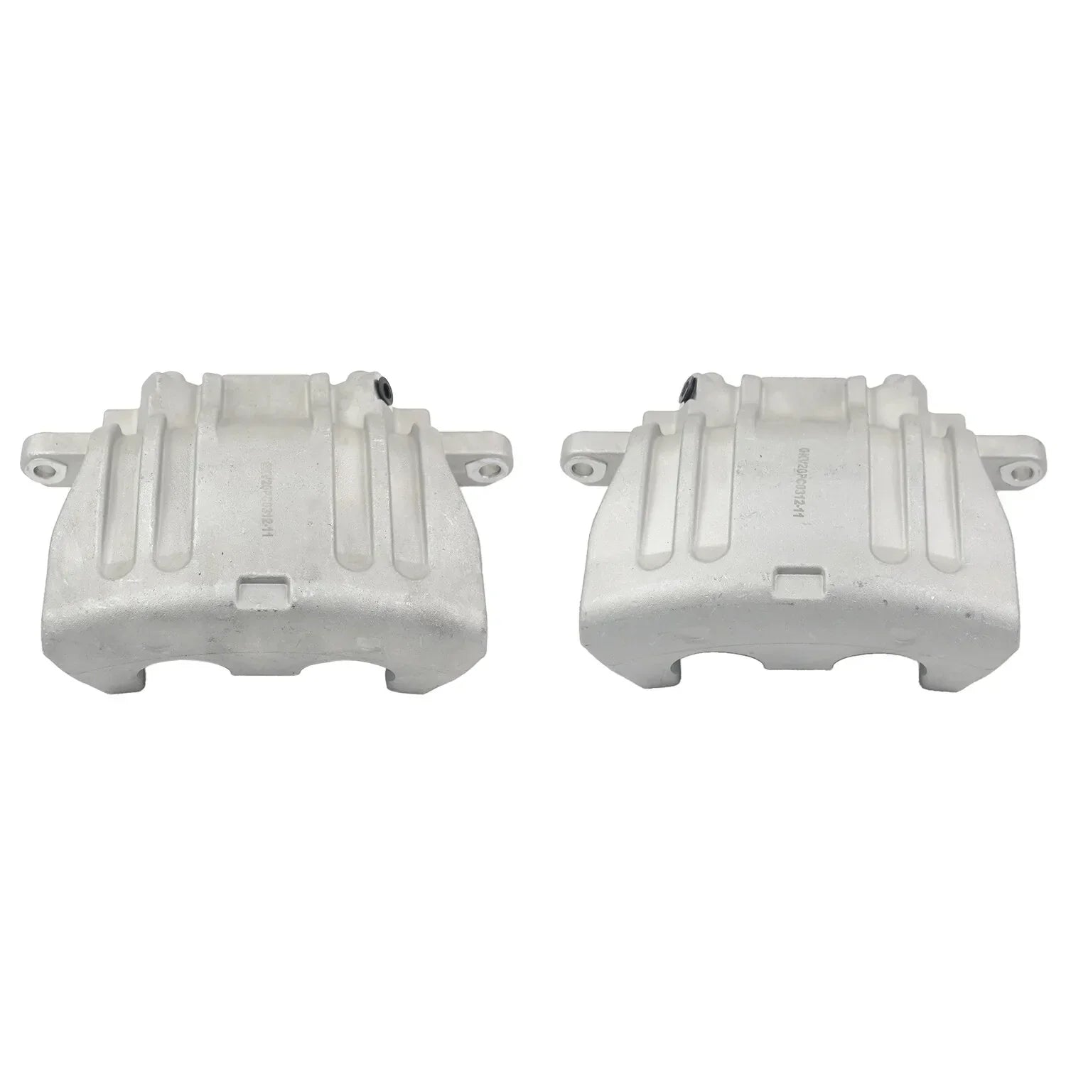 Para srebrnych zacisków hamulcowych z żebrowaną powierzchnią i mocowaniami do Chrysler 200 300 300C Dodge Charger Challenger