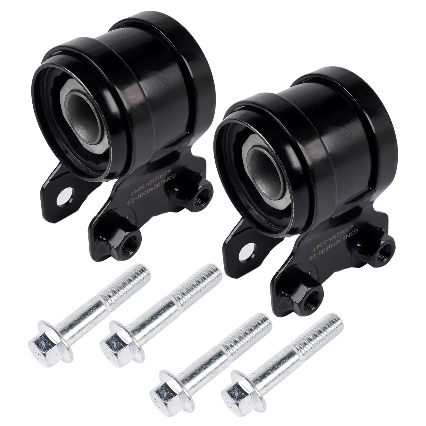 Ap03 czarne gumowe i metalowe tuleje wahacza przedniego z srebrnymi śrubami do ford c max focus volvo