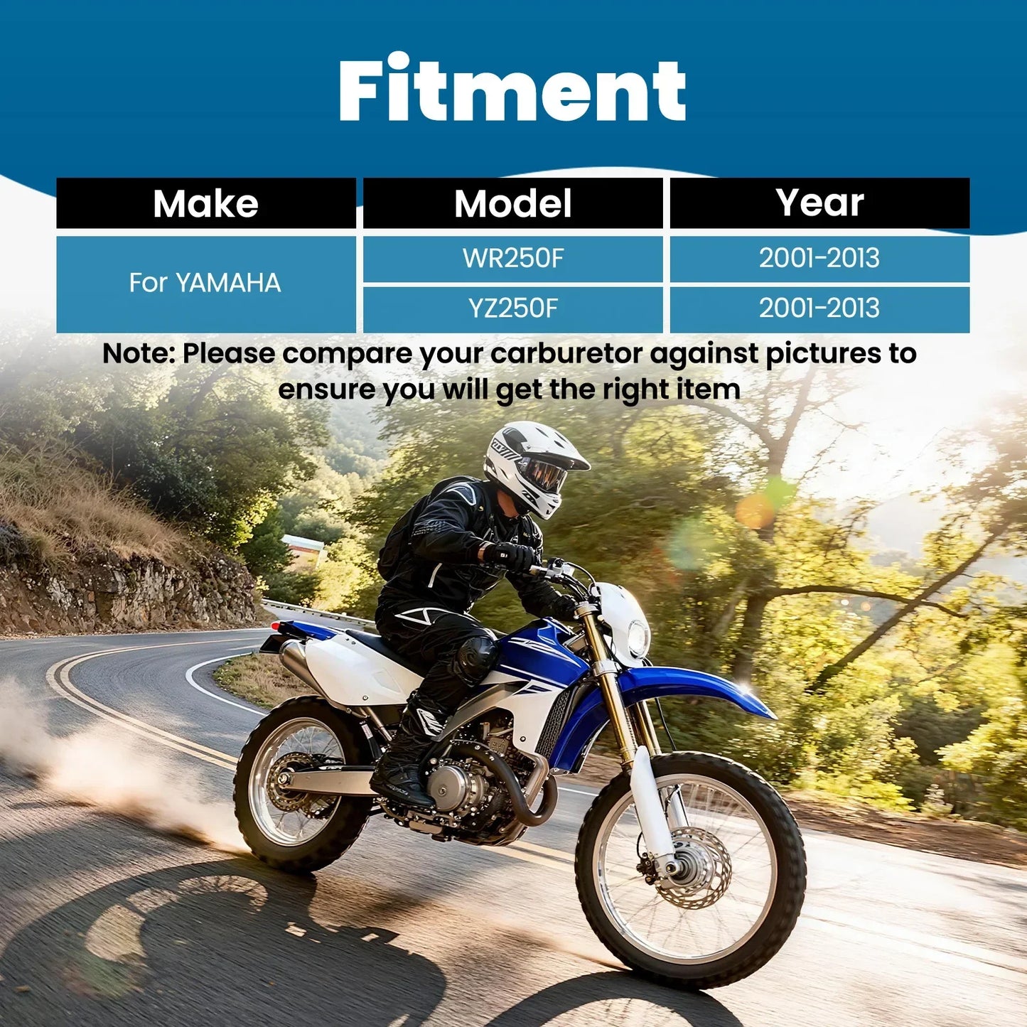 38mm förgasare för Yamaha 250F WR250 WR250F YZ250F 2001-2013 5XC-14101-G0-00