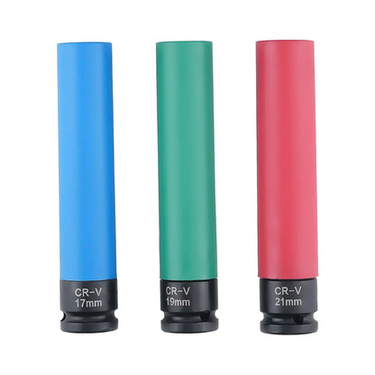 Zestaw nasadek udarowych do kół 1/2″ 17, 19 i 21 mm, 150 mm
