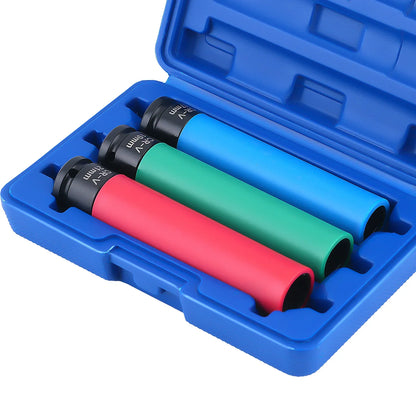 Zestaw nasadek udarowych do kół 1/2″ 17, 19 i 21 mm, 150 mm