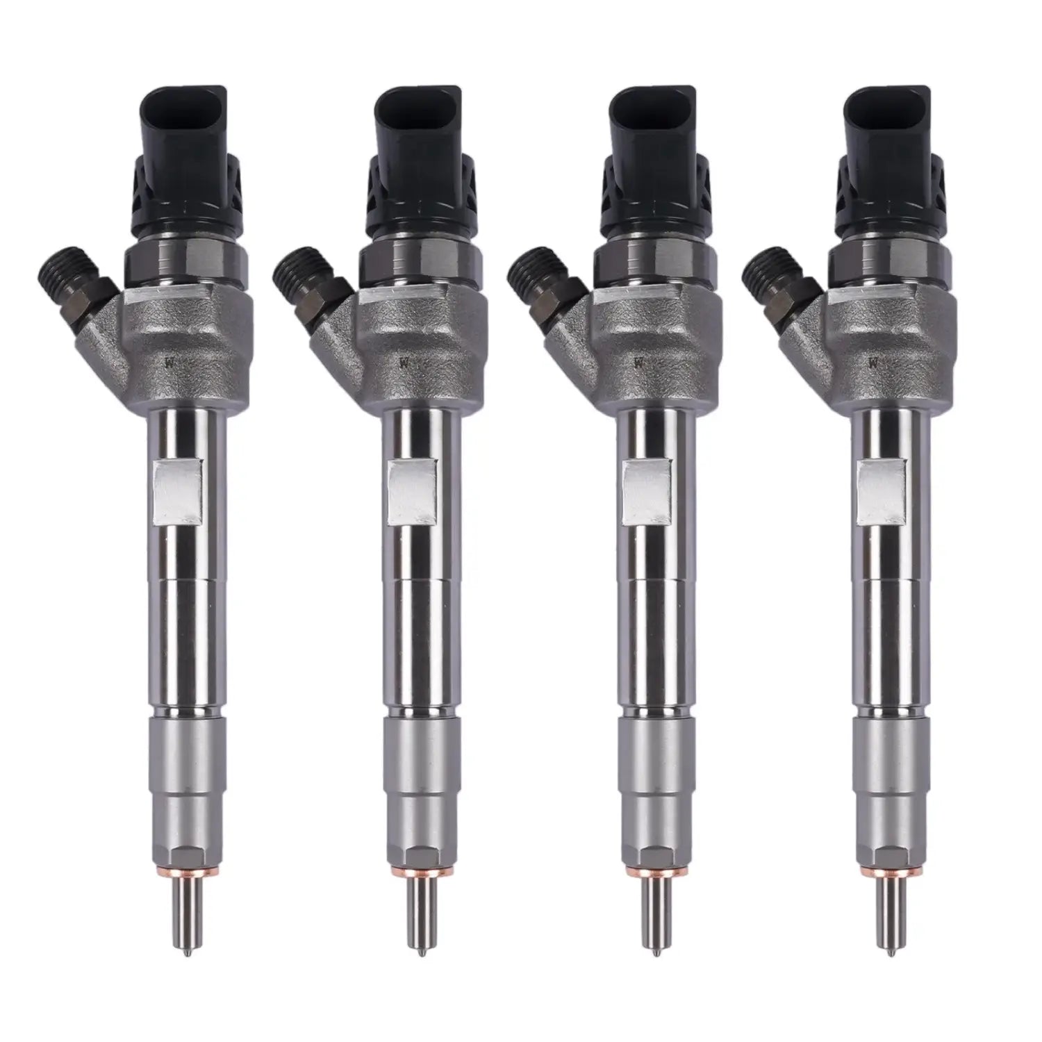 Cztery identyczne metalowe wtryskiwacze diesla oem do bmw n47 czarne z miedzianymi końcówkami ap03 part number cm3 bmw