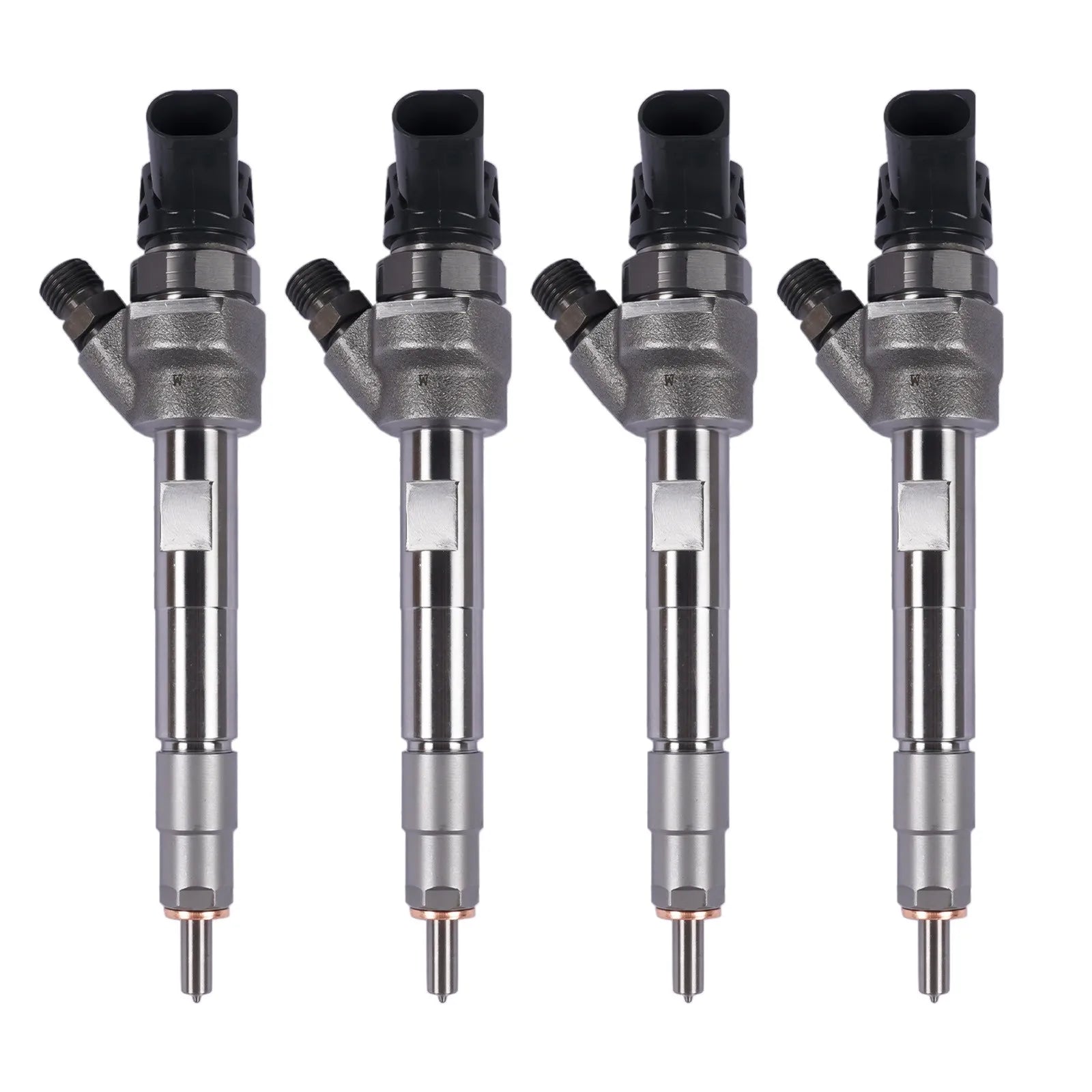 Cztery identyczne metalowe wtryskiwacze diesla oem do bmw n47 czarne z miedzianymi końcówkami ap03 part number cm3 bmw