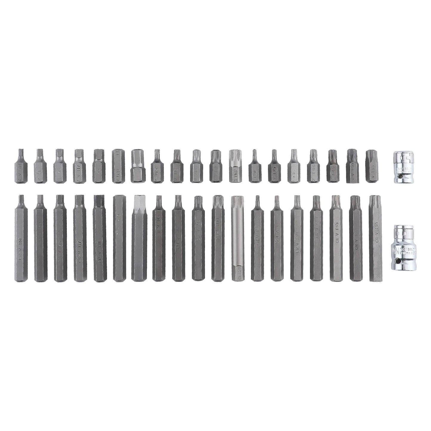 Zestaw 40 bitów Torx, Hex i Spline z adapterami