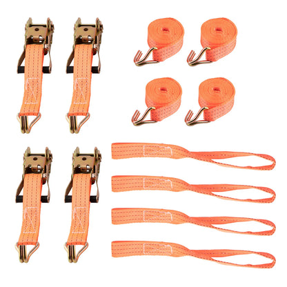 4X Heavy Duty Ratchet Tie Down Straps 38mm 2.9Meter Lashing Cargo Luggage 2 Ton
