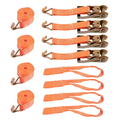 4X Heavy Duty Ratchet Tie Down Straps 38mm 2.9Meter Lashing Cargo Luggage 2 Ton