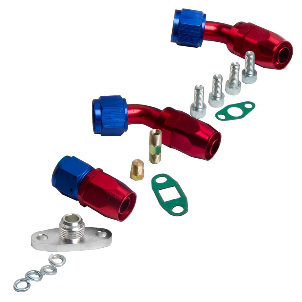 Uni. Turbo Oil Line Kits Feed Return Drain Line T3 T4 GT35 T70 T66 T25 NEW t04e