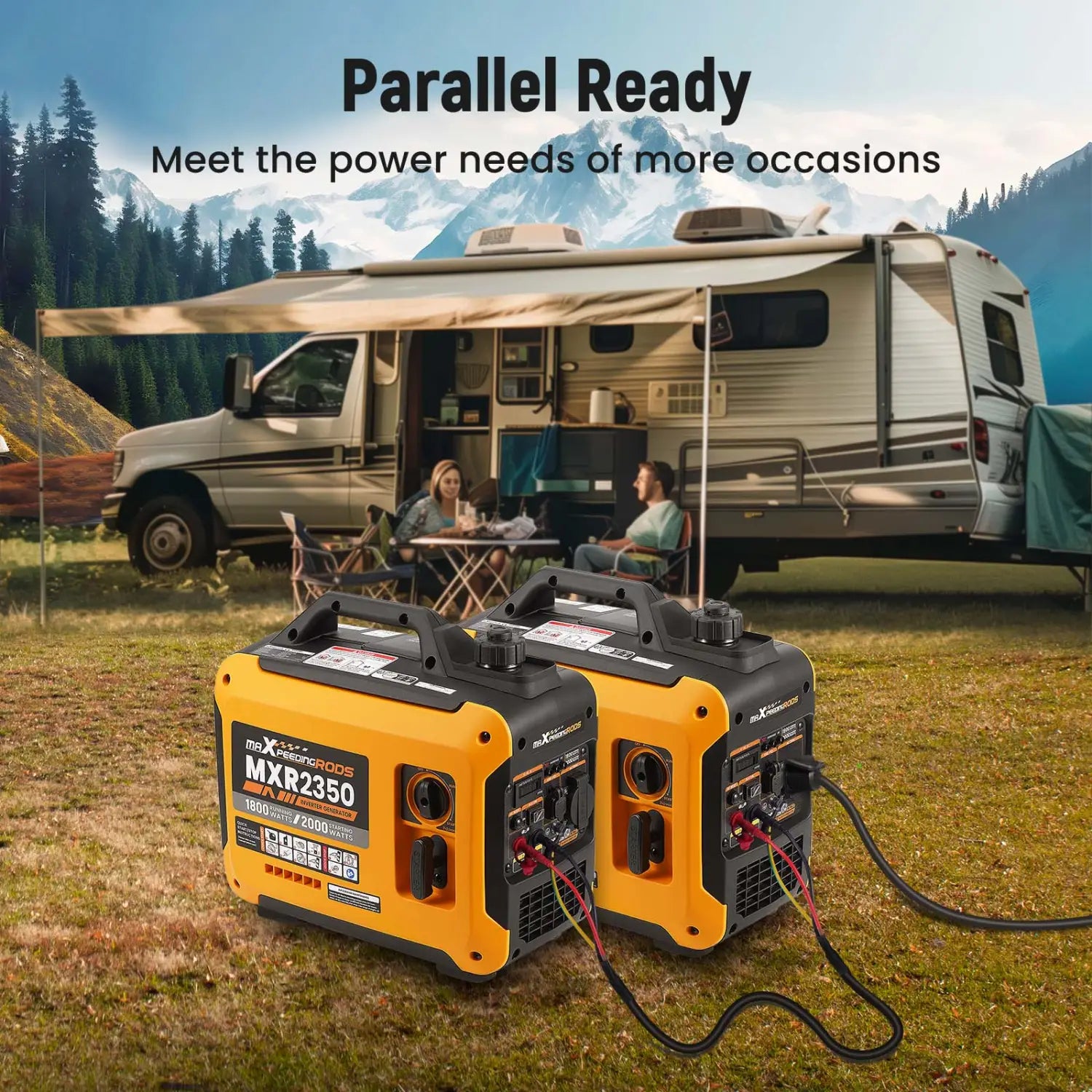 MAXPEEDINGRODS 2000W Inverter Generator Gasoline Portable Generator Silent Camp Portable Power Generator for RV