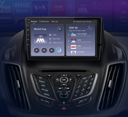 Radio Android Auto 2 DIN dla Ford Escape/Kuga 2/C-MAX 2013 - 2016  CarPlay i Nawigacja GPS