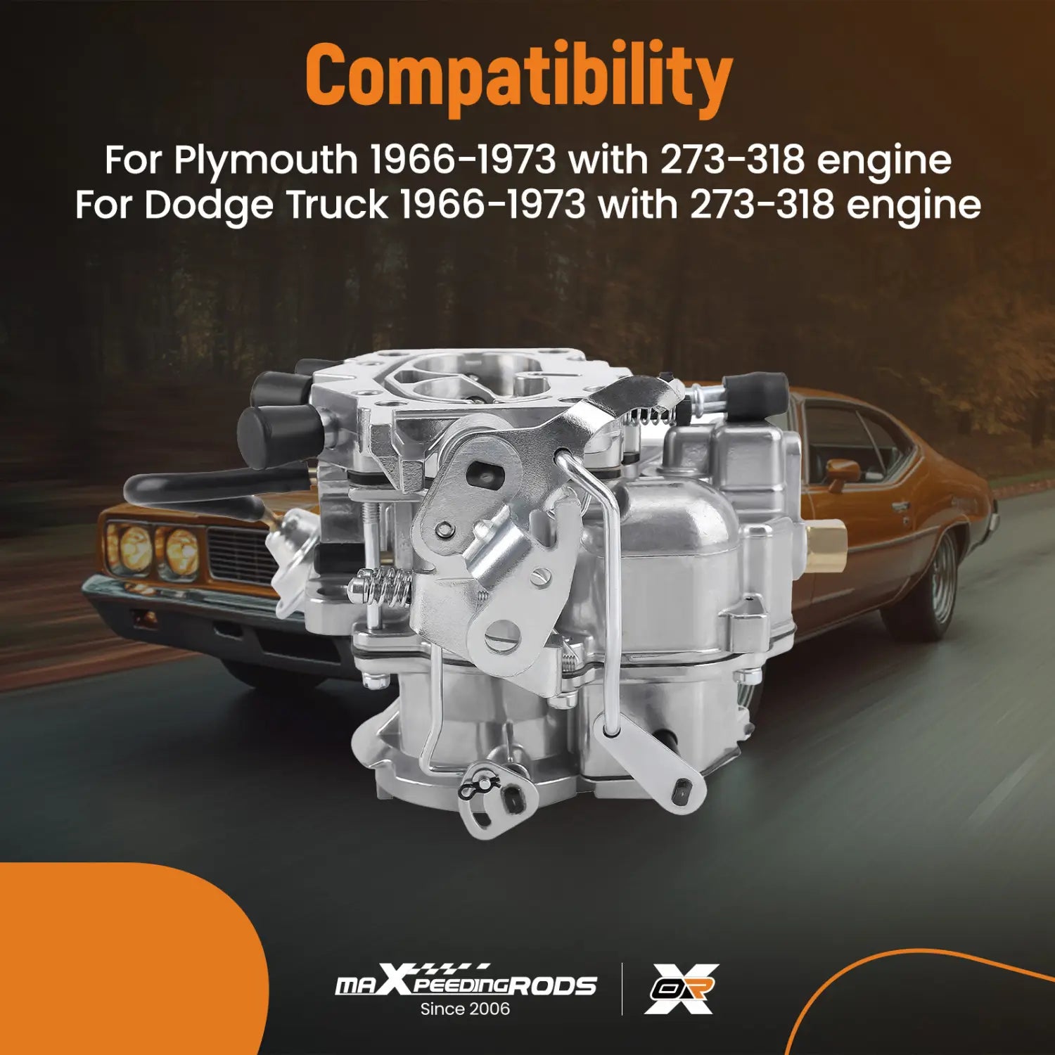 2 Barrel Carburetor carby for Dodge Plymouth Engines 1966-1973 82.2mm×47.5mm for Plymouth Models