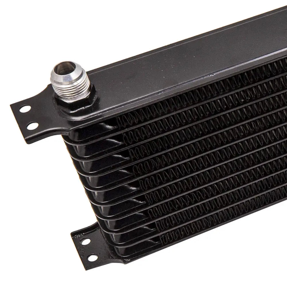 Universal 10 ROW AN-10 Engine Aluminum Oil Cooler Kit + Filter Adaptor Hose End