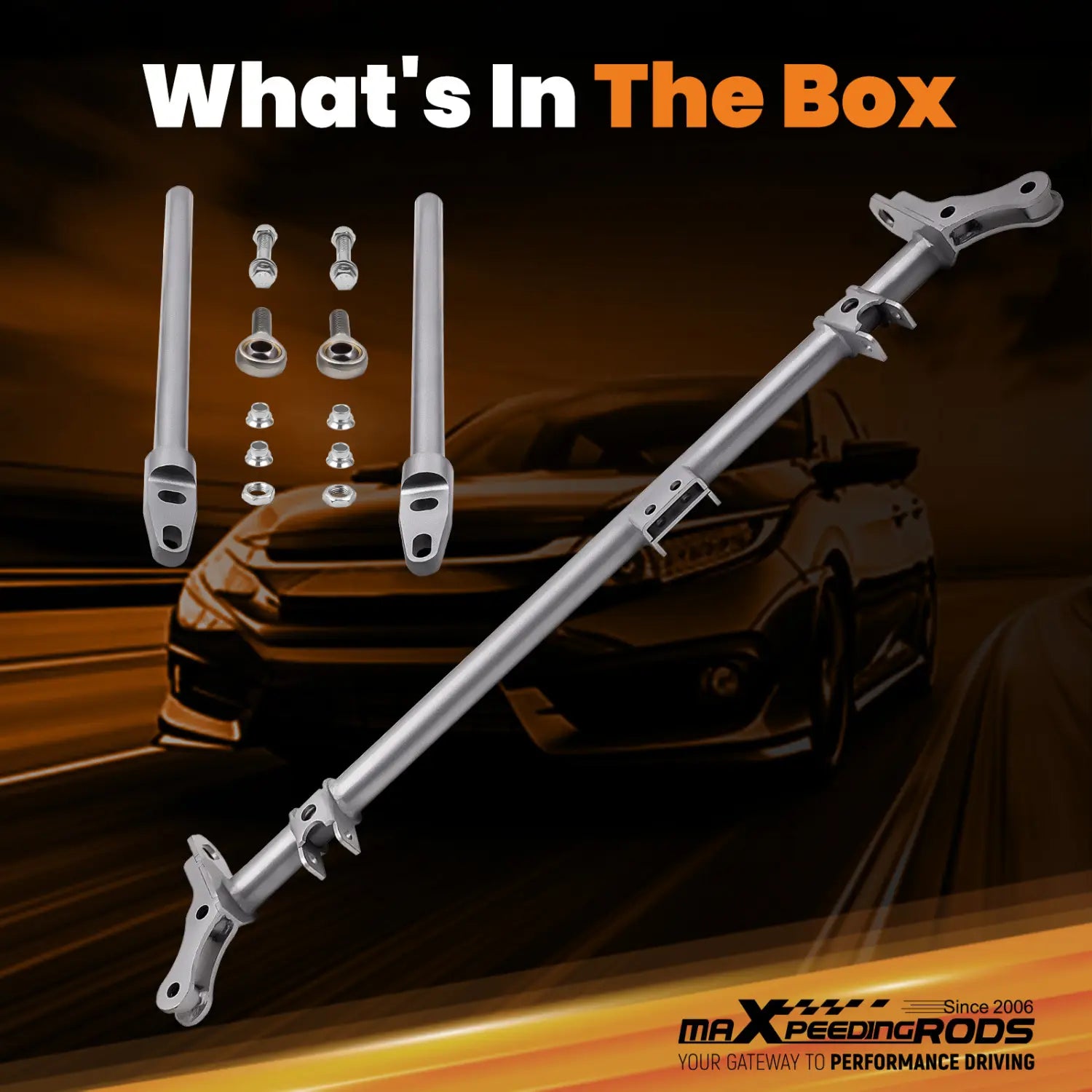 Steel Front Traction Control Tie Bar for Honda Civic CRX 88-91 Suspension Traction Control Tie Bar Kit