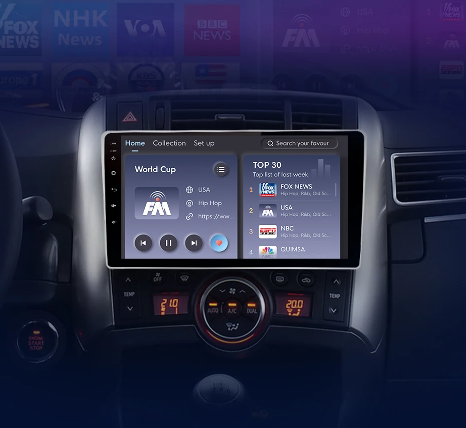 Rádio pro Toyota Verso R20 od roku 2009 - 2018 GPS 4G s bezdrátovým CarPlay a Android Auto