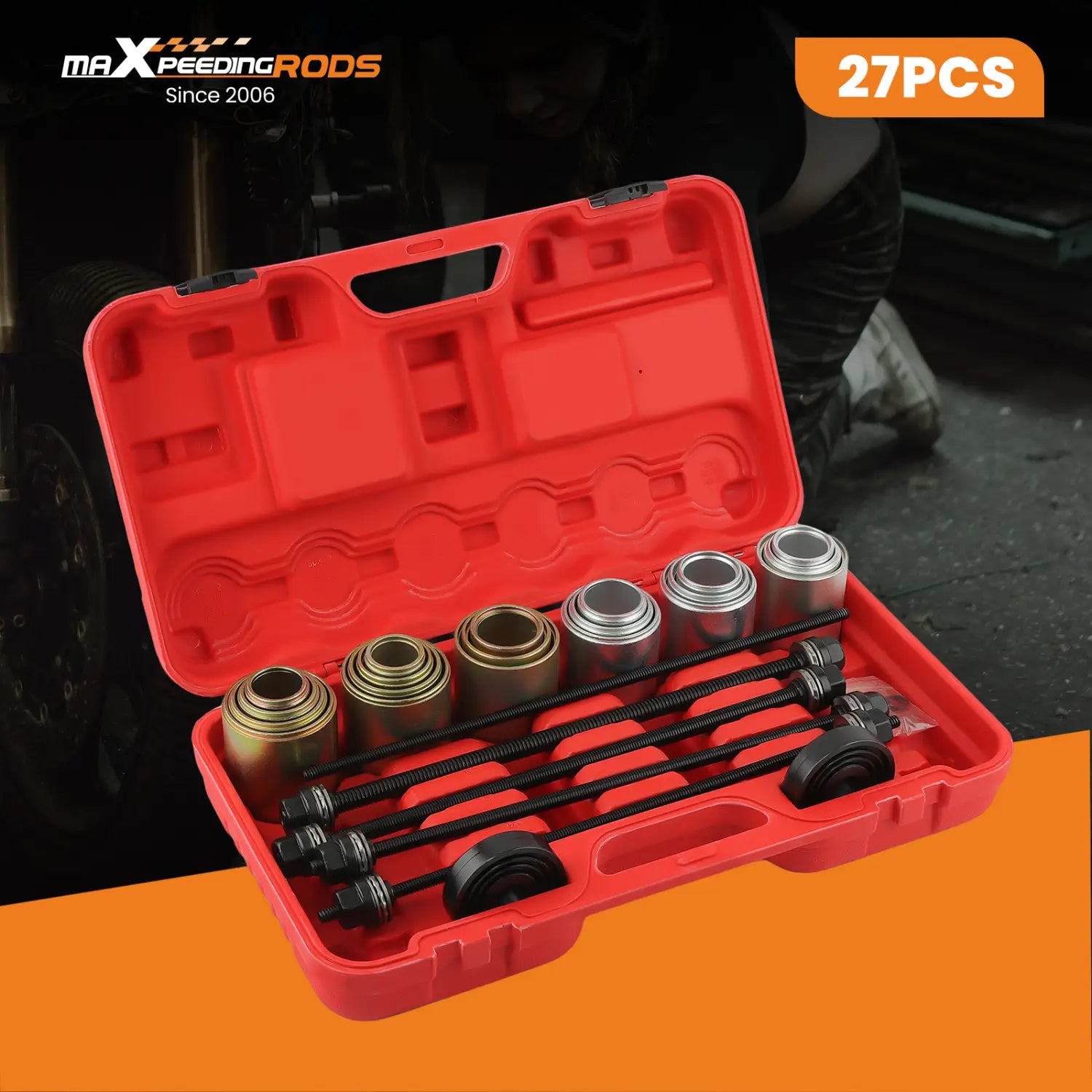 Universal 26 Pieces Pull Press Sleeve Kit Bearings Seal Removal Bushing Driver M10. M12. M14. M16. Bushing Disassembly