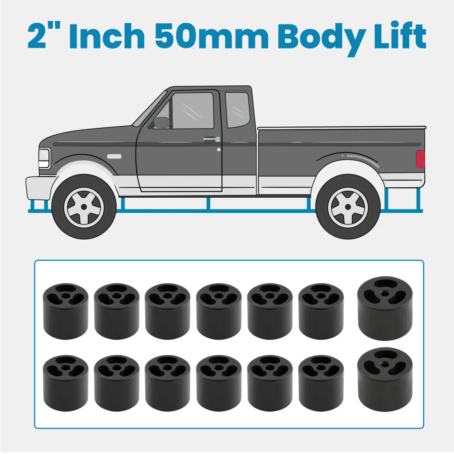 50mm Body Lift Block Bolt Kit for Nissan Navara D22 STR Dual Cab 2’’ d22 liftkit