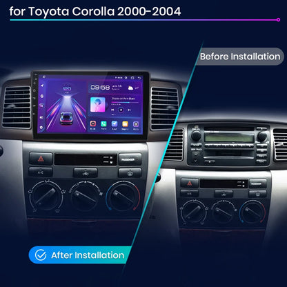 Radio priekš Toyota Corolla E120 E130 2000–2004 ar Android Auto un Wireless CarPlay