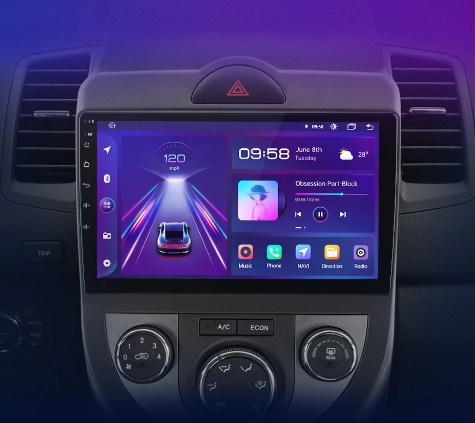 „Kia Soul 2008–2011“ radijas – GPS navigacija 4G „CarPlay“ ir „Android Auto“