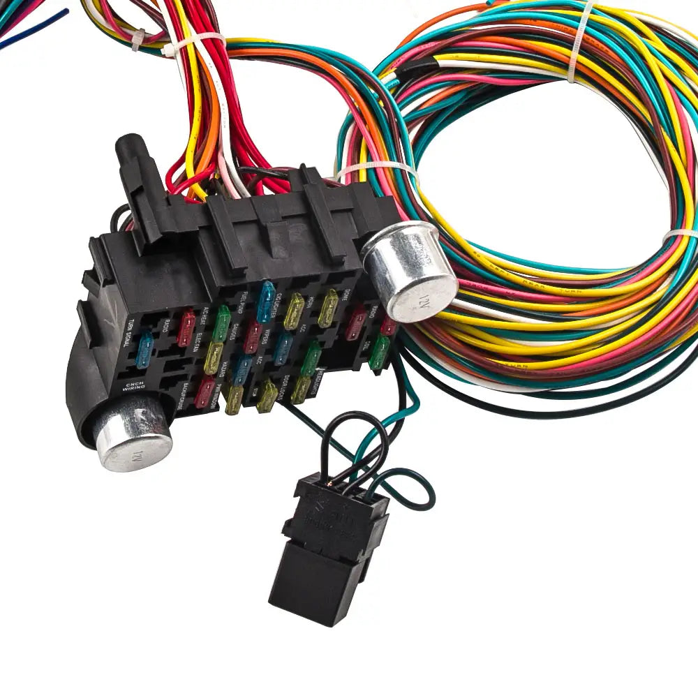 21 Circuits Wiring Harness &17 Fuses With Plug Connector Kit For GMC For Chevy Universal Headlights